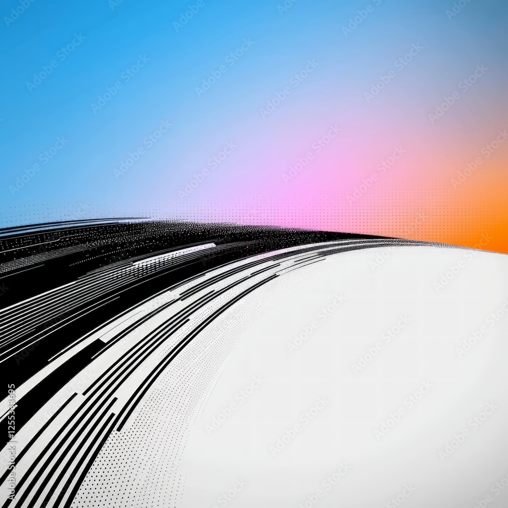 Poster abstract colorful swirl background with black lines and gradient texture