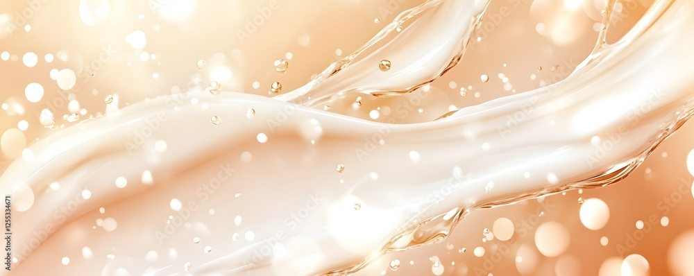 Leinwandbilder soft elegant and dreamy fluid art abstract with delicate swirls bubbles and pearlescent hues in shad