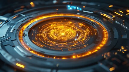 Holographic Quantum Interface Glowing with Intricate Patterns