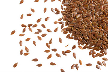 flax seeds isolated top view isolated on transparent background png