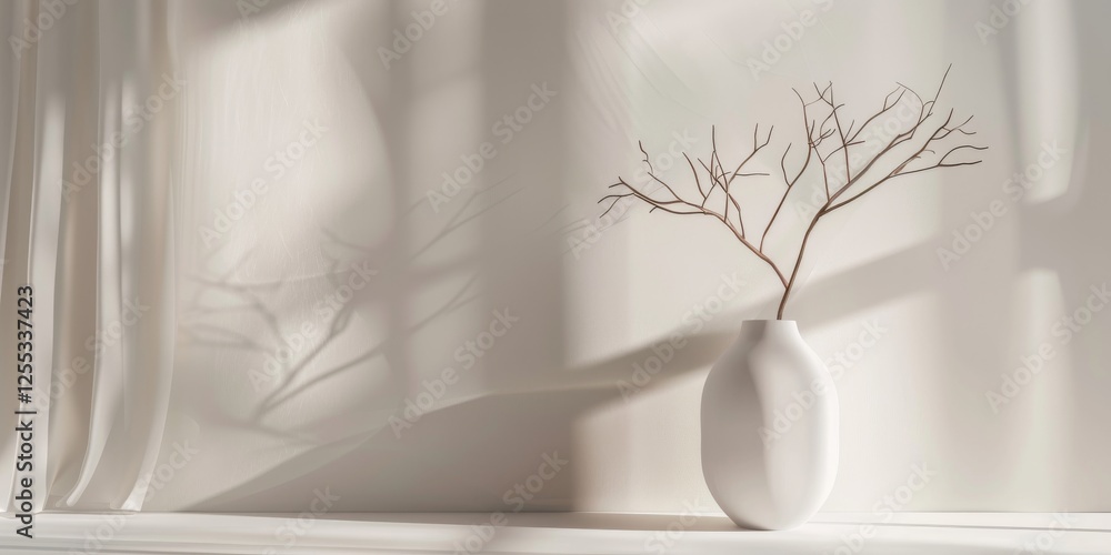Poster A minimalistic setup with a soft taupe background, Smooth gradients and clean lines, Contemporary minimalist style
