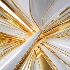The presentation design features a modern, luxury gold background, complemented by a white background with golden lines and abstract arrows, creating a futuristic and elegant design.
