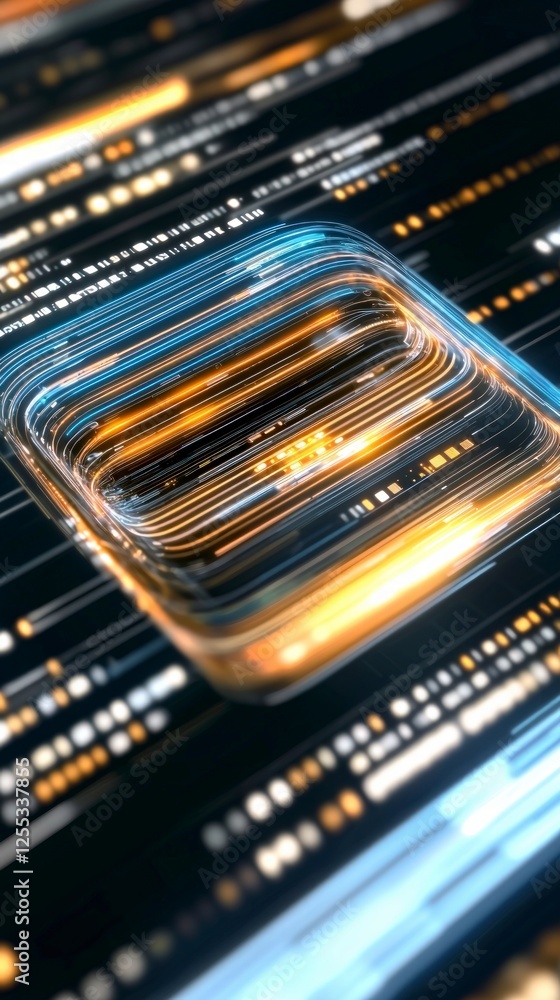 Poster abstract digital data processing interface