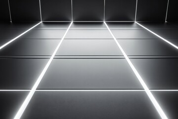 Modern Minimalist Background with Neon Light Lines on Dark Surface
