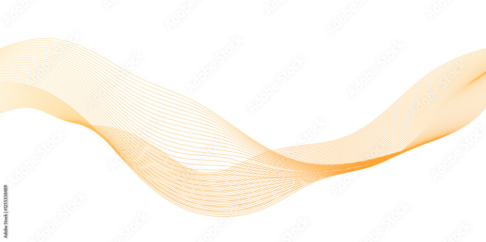 Poster abstract orange wavy line background, abstract background with lines and smoke waves, elegant wavy l