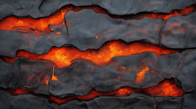Fiery crack texture on a black background