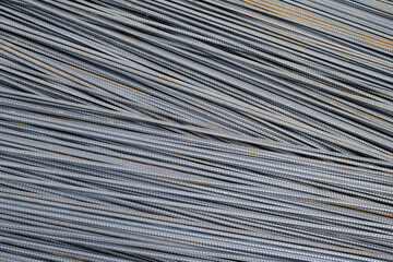 Fototapeta premium Steel concrete reinforcement bars. Construction site. Tan Chau. Vietnam.
