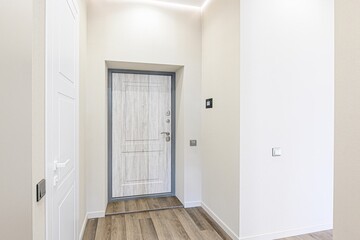 standard room interior apartment. room doors, renovation corridor lobby entrance hall