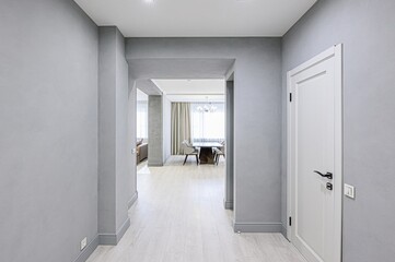 standard room interior apartment. room doors, renovation corridor lobby entrance hall