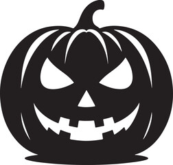 Silhouette vector of a Halloween pumpkin, perfect for spooky, autumn, and festive designs. Downloadable EPS file for Adobe Stock.