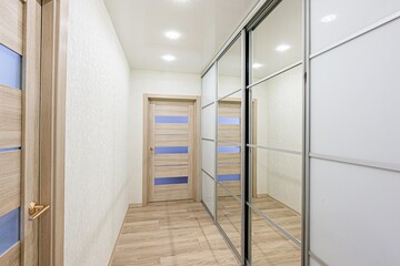 standard room interior apartment. room doors, renovation corridor lobby entrance hall