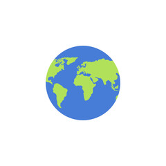 Globe earth vector icon. Illustration.