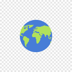 Globe earth vector icon. Illustration.