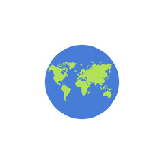 Globe earth vector icon. Illustration.