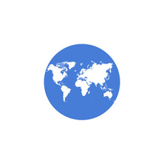 Globe earth vector icon. Illustration.