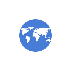 Globe earth vector icon. Illustration.