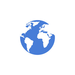 Globe earth vector icon. Illustration.