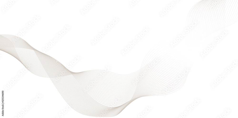 Poster abstract background with a wave line surface made of gray dots on white, abstract black and white ba