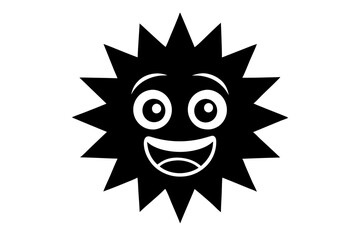 Wow Reaction Line Art Emoji Silhouette Icon – Expressive Black Vector, wow emoji, reaction icon, surprised face, expressive emoji, line art emoji, silhouette icon.