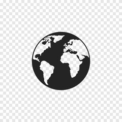 Fototapeta premium Globe earth vector icon. Illustration.