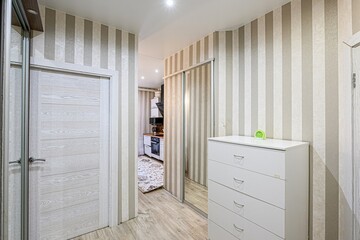 standard room interior apartment. room doors, renovation corridor lobby entrance hall