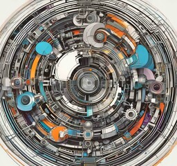 Naklejka premium Illustration of abstract technology background.