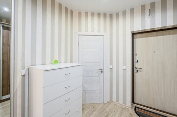 standard room interior apartment. room doors, renovation corridor lobby entrance hall