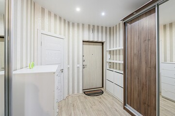 standard room interior apartment. room doors, renovation corridor lobby entrance hall