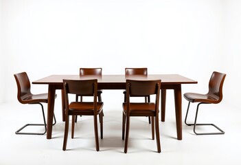 Contemporary Table and Chair Collection: Modern Furniture Sets on White Background, Perfect for E-commerce, Catalogs & Design Visuals

