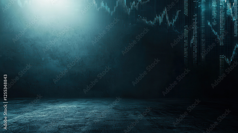 Poster modern economic innovation environment with abstract data visualization