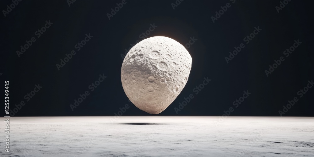 Aufkleber textured moon surface art in dark sky contemporary astronomical visual for science communication and