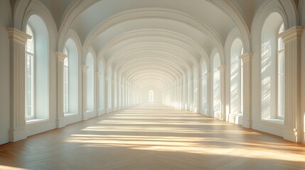 A room with windows that look into other rooms, creating a looping visual paradox.