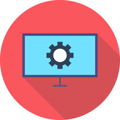 Unique Flat Long Shadow Vector Icon