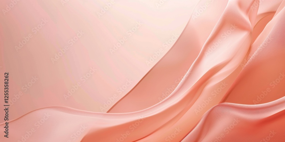Poster a refined minimalist design with a light coral background, subtle shapes and smooth gradients, moder
