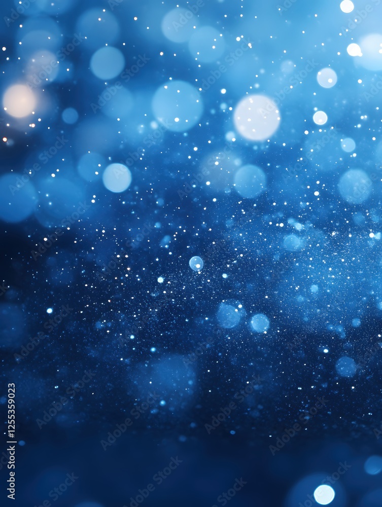 Aufkleber abstract blue background with sparkling bokeh lights and glittering dust particles design
