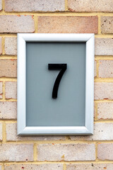 number 7 on wall