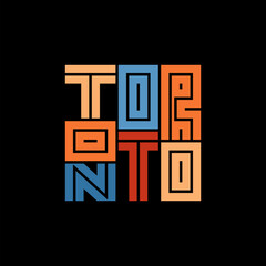 Toronto Typography poster. T-shirt fashion Design. Template for poster, print, banner, flyer.