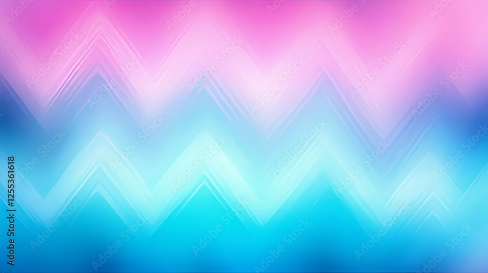 Poster abstract pink blue cyan chevron pattern with dynamic hues and gradient transition smooth design