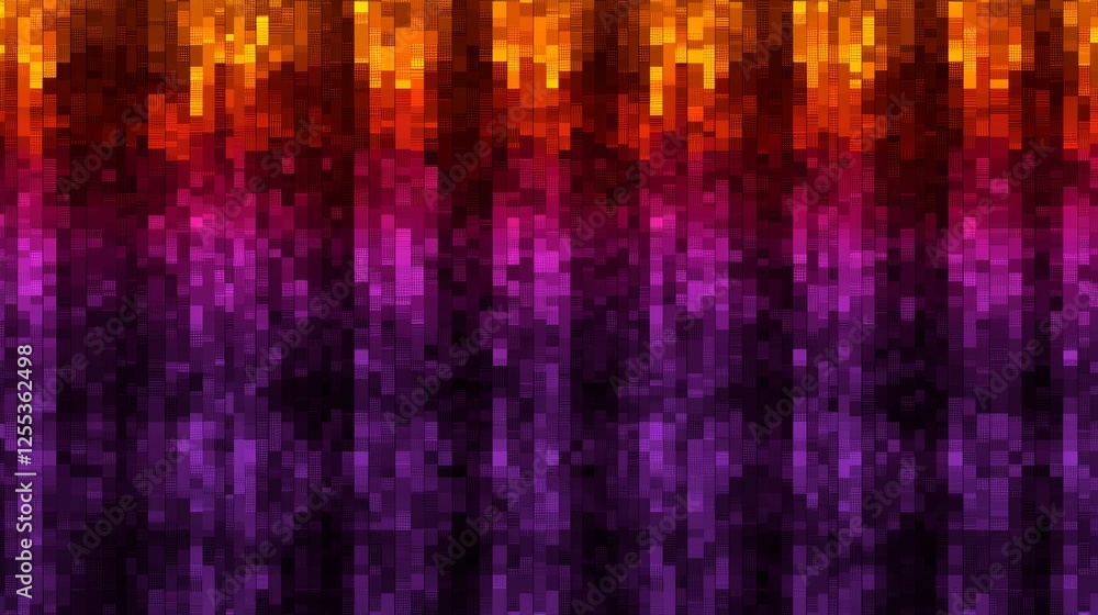 Poster abstract pixelated gradient waterfall effect with dark and vibrant colors texture backdrop