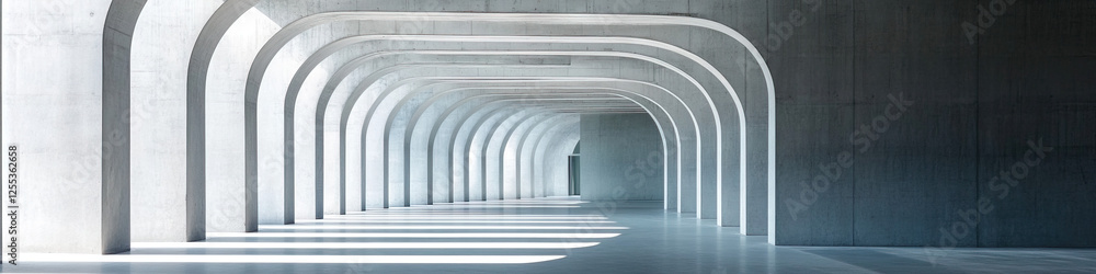 Poster concrete structure with repeating arched passageways