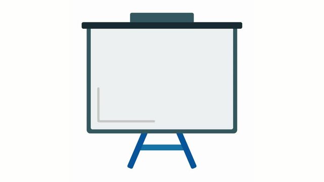 Flat Design Presentation Board Showing Business Growth Customer Satisfaction and Profile Icon on White Background