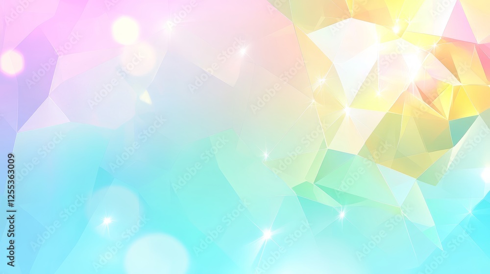 Poster Abstract Polygonal Pattern with Soft Color Gradient and Luminous Highlights for Background Design