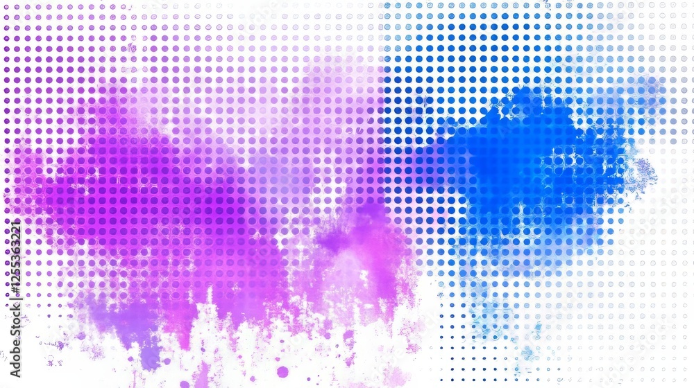 Poster abstract purple blue dot pattern with splatter texture art background design visual elements