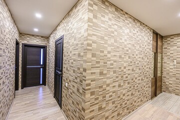 standard room interior apartment. room doors, renovation corridor lobby entrance hall