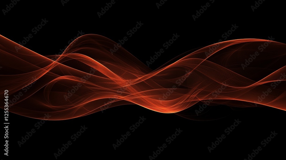Poster abstract red flowing waves on dark background digital art composition graphic image design
