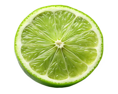 half green lemon on a background photoreal isolated on transparent background png