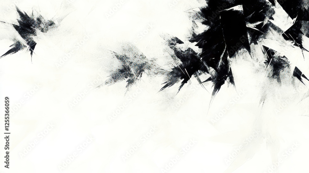 Poster Abstract Sharp Lines in Black and White on Pale Background Creating Dynamic Energy Field