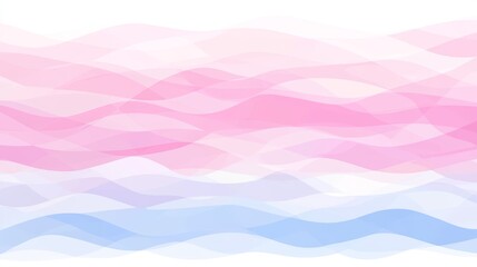 Abstract Pastel Waves of Pink and Blue Gentle Ripples in Motion on a Soft White Background