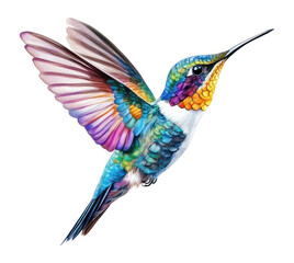 PNG Hummingbird flying illustration colorful.