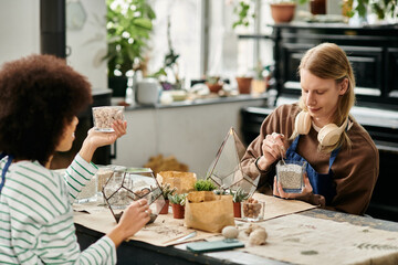 Creating vibrant succulent displays together in a friendly workshop environment